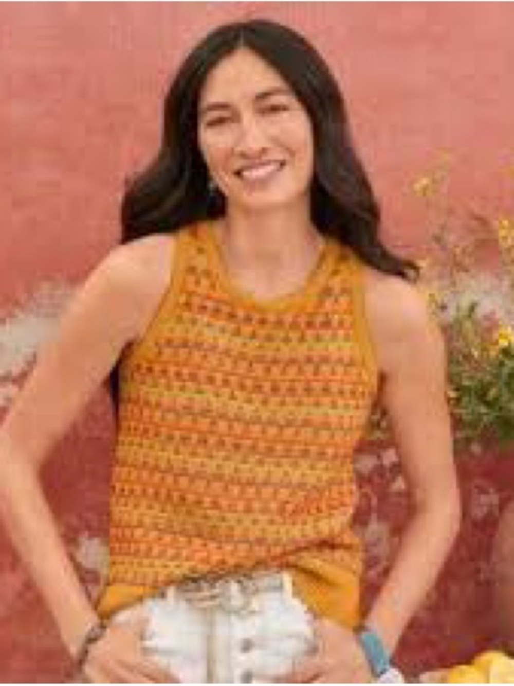 Sundance large women’s Vintage-Inspired Mustard Knit Tank Top